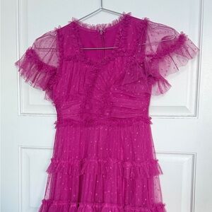 Ivy City Co Whimsical Kids Dress in Fushcia